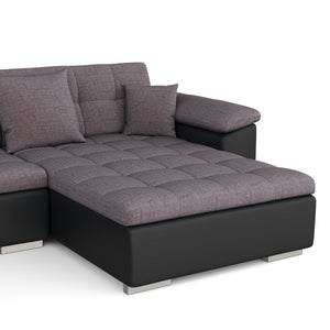 Ecksofa ARIA rechts taupe/schwarz
