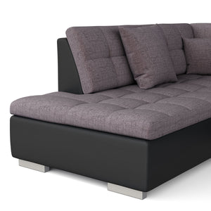 Ecksofa ARIA rechts taupe/schwarz