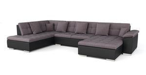 Ecksofa ARIA rechts taupe/schwarz