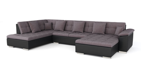 Ecksofa ARIA rechts taupe/schwarz
