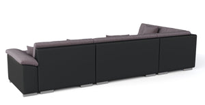 Ecksofa ARIA rechts taupe/schwarz
