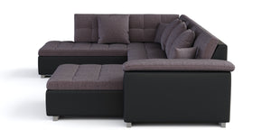 Ecksofa ARIA rechts taupe/schwarz