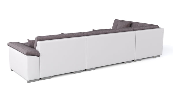 Ecksofa ARIA rechts taupe/weiss