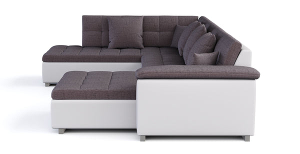 Ecksofa ARIA rechts taupe/weiss