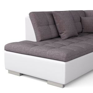 Ecksofa ARIA rechts taupe/weiss