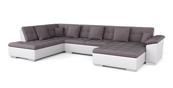 Ecksofa ARIA rechts taupe/weiss
