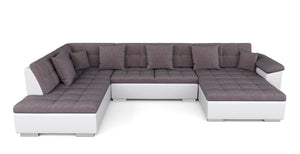 Ecksofa ARIA rechts taupe/weiss