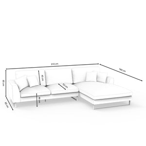 Ecksofa THILO rechts grau