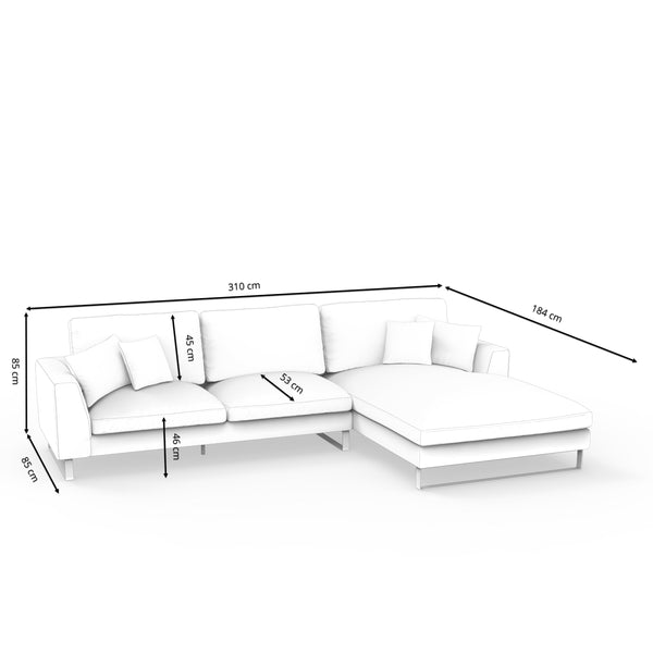Ecksofa THILO rechts grau