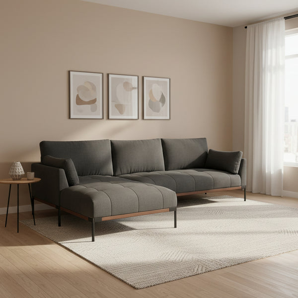 Ecksofa TIMBER links anthrazit