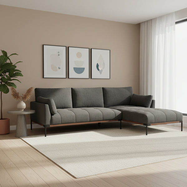 Ecksofa TIMBER rechts anthrazit