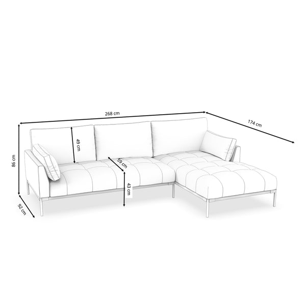 Ecksofa TIMBER rechts anthrazit