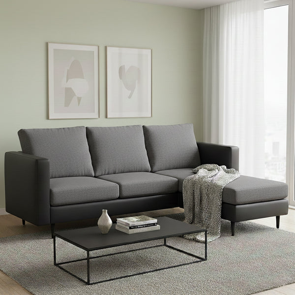 Ecksofa TYLER rechts grau
