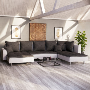 Ecksofa VEGAS anthrazit/weiss