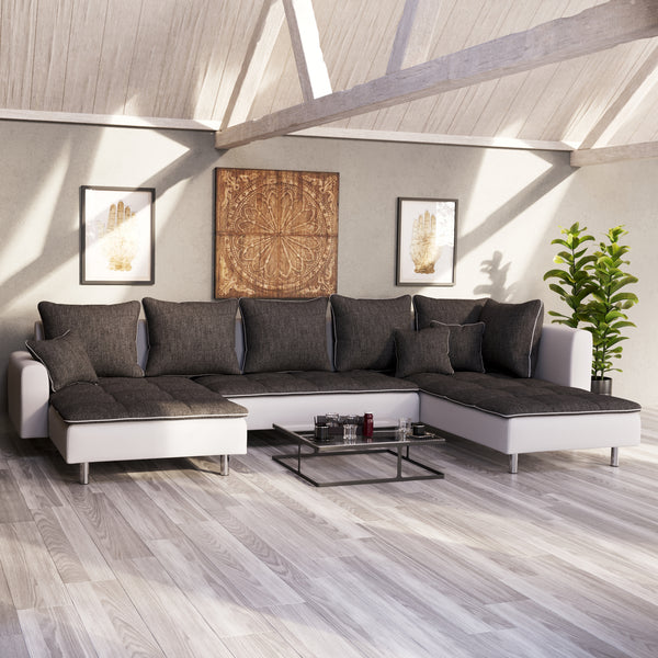 Ecksofa VEGAS anthrazit/weiss