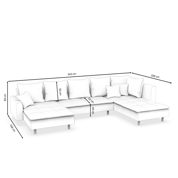 Ecksofa ""VEGAS"", grau/weiss