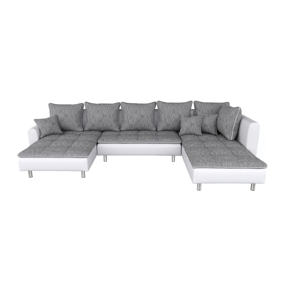Divano angolare "VEGAS", grigio/bianco