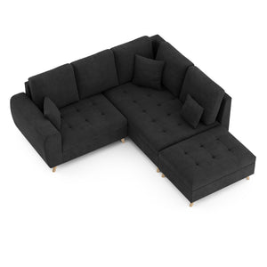 Ecksofa mit Ottomane ISLA rechts anthrazit