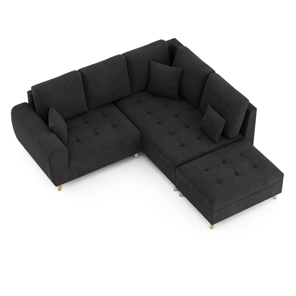 Ecksofa mit Ottomane ISLA rechts anthrazit