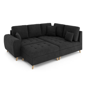 Ecksofa mit Ottomane ISLA rechts anthrazit