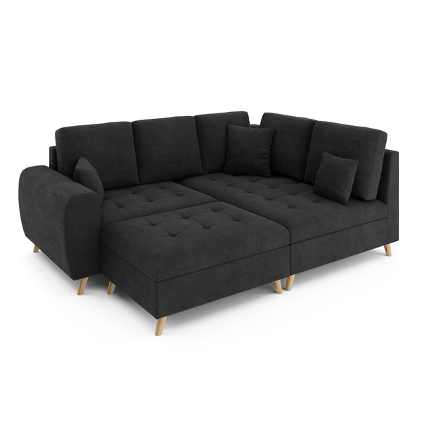 Ecksofa mit Ottomane ISLA rechts anthrazit