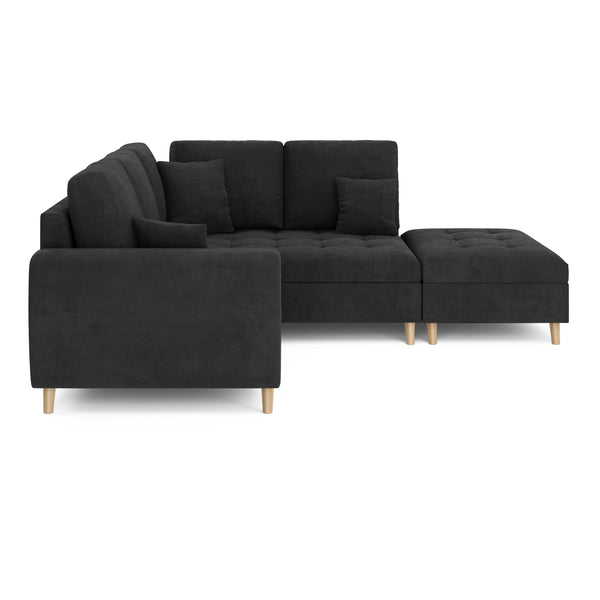 Ecksofa mit Ottomane ISLA rechts anthrazit
