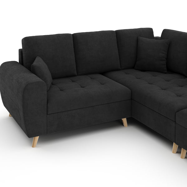 Ecksofa mit Ottomane ISLA rechts anthrazit