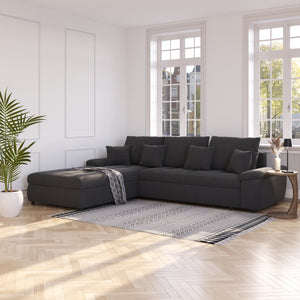 Ecksofa mit Schlaffunktion BRYNN links anthrazit