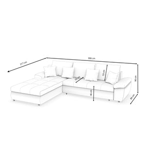 Ecksofa mit Schlaffunktion BRYNN links grau