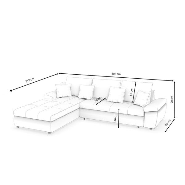 Ecksofa mit Schlaffunktion BRYNN links grau