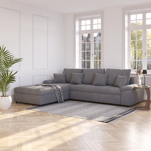 Ecksofa mit Schlaffunktion BRYNN links grau