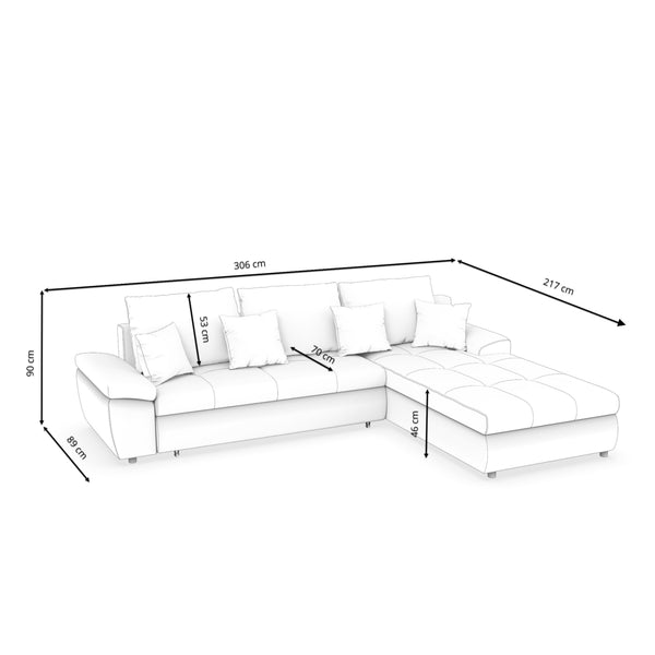 Ecksofa mit Schlaffunktion BRYNN rechts anthrazit