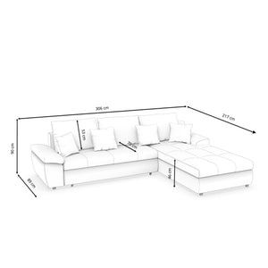 Ecksofa mit Schlaffunktion BRYNN rechts grau