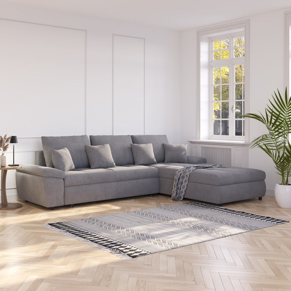 Ecksofa mit Schlaffunktion BRYNN rechts grau