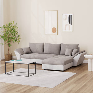 Ecksofa CAESAR weiss grau