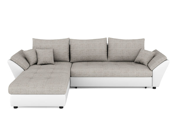 Ecksofa CAESAR weiss grau