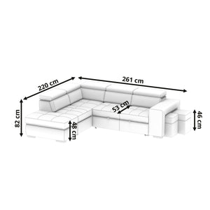 Ecksofa mit Schlaffunktion DENVER links anthrazit