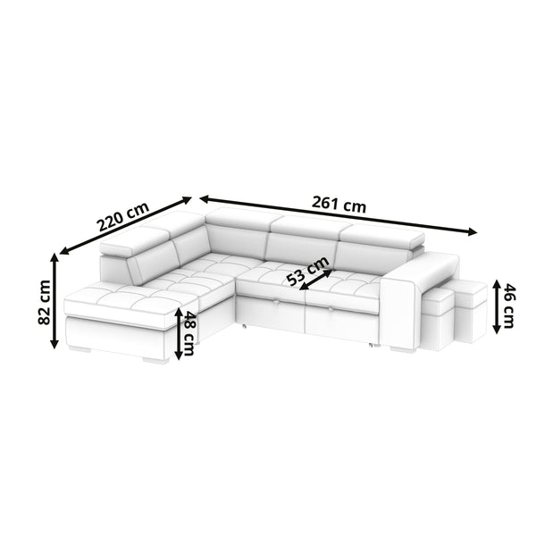 Ecksofa mit Schlaffunktion DENVER links anthrazit