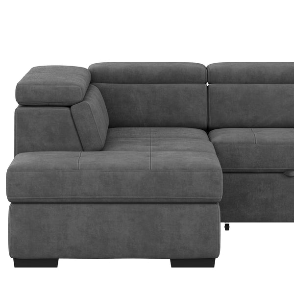 Ecksofa mit Schlaffunktion DENVER links anthrazit