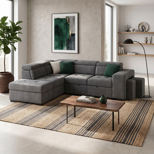 Ecksofa mit Schlaffunktion DENVER links anthrazit