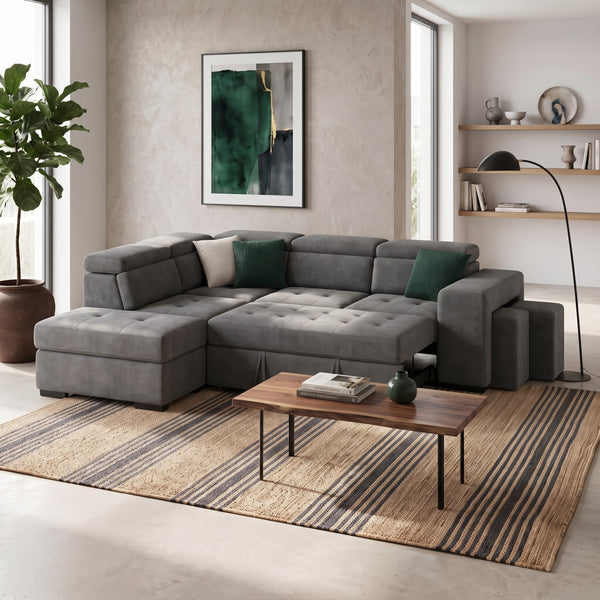 Ecksofa mit Schlaffunktion DENVER links anthrazit