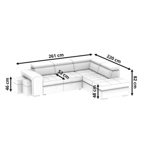Ecksofa mit Schlaffunktion DENVER rechts anthrazit