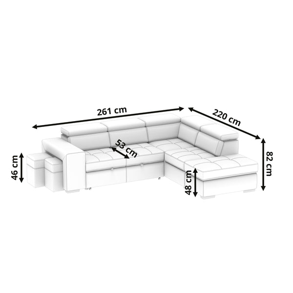 Ecksofa mit Schlaffunktion DENVER rechts anthrazit