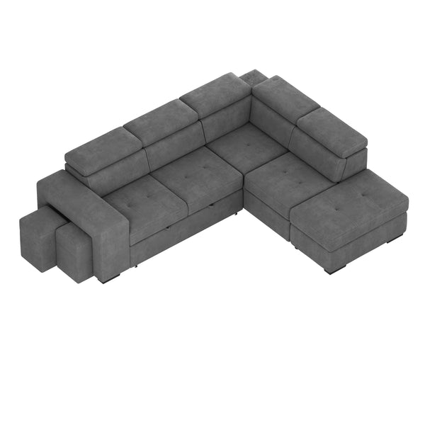 Ecksofa mit Schlaffunktion DENVER rechts anthrazit