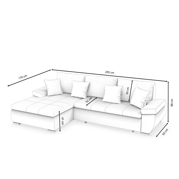 Schlafsofa KIRA links weiss