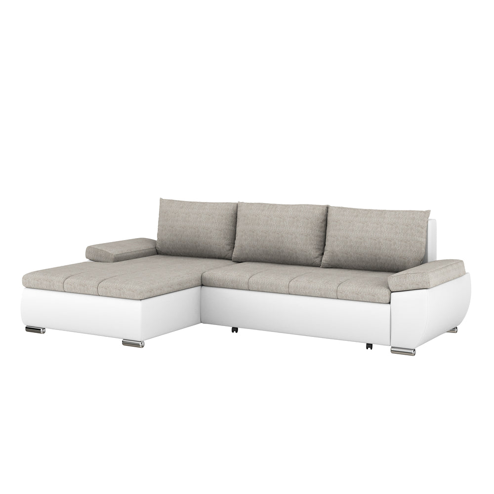Divano letto KIRA (lato sinistro) bianco