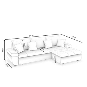 Schlafsofa KIRA rechts weiss