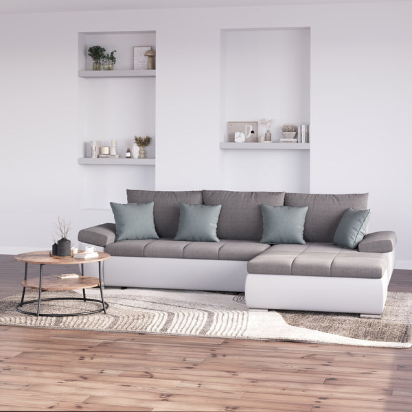 Schlafsofa KIRA rechts weiss