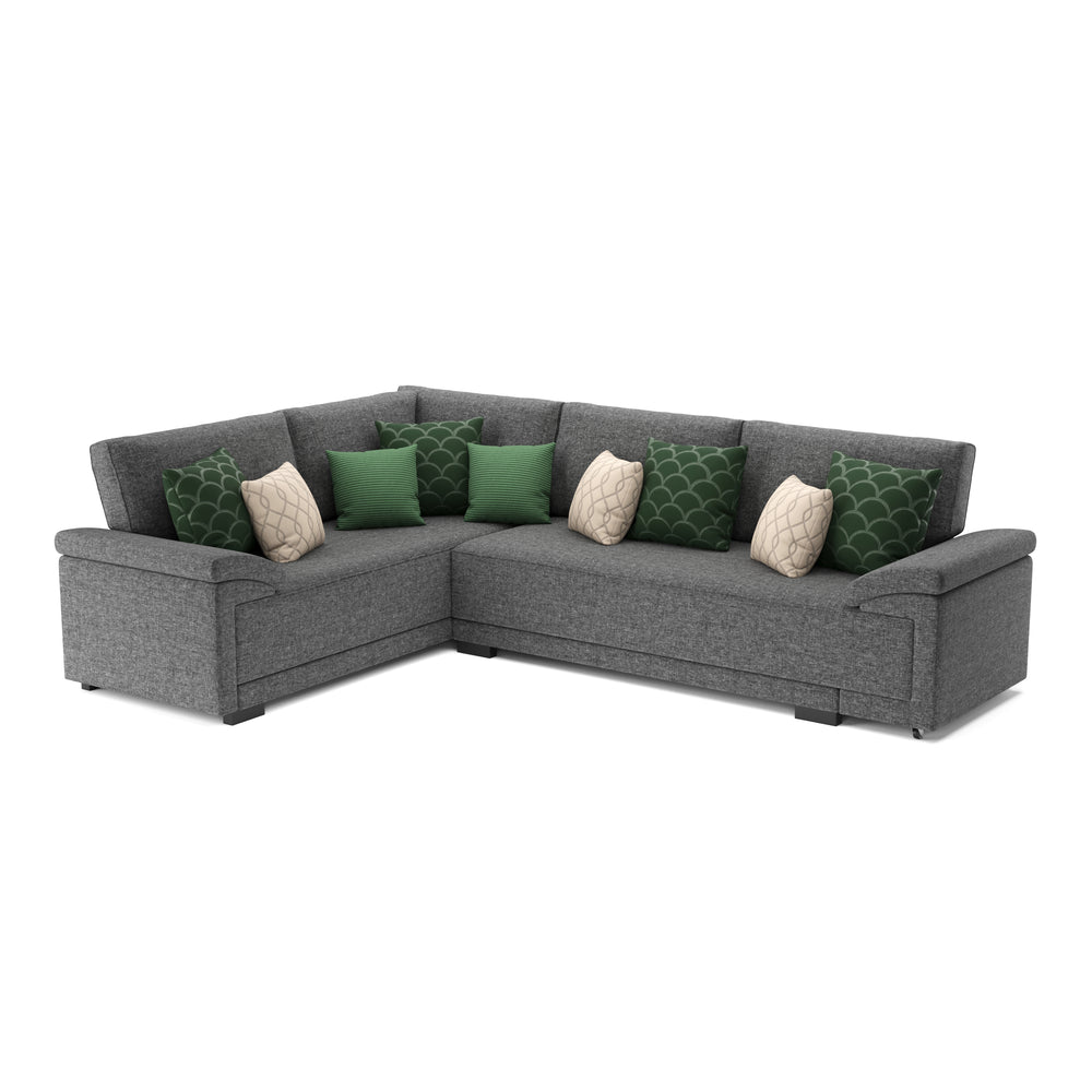 Divano angolare con funzione letto LYNN antracite sinistro