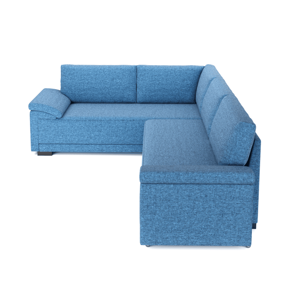 Ecksofa mit Schlaffunktion LYNN links blau